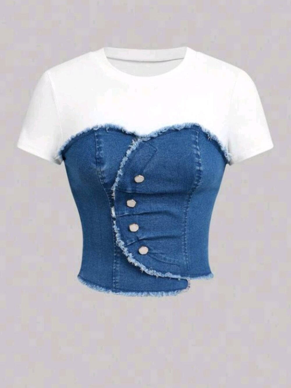 Half Real Blue Jean/Half White Shirt!